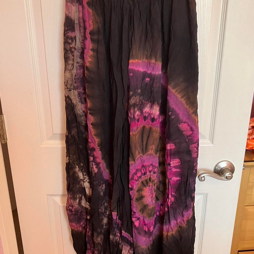 Kathmandu Tie-Dye Pants - Pink, Purple and Black